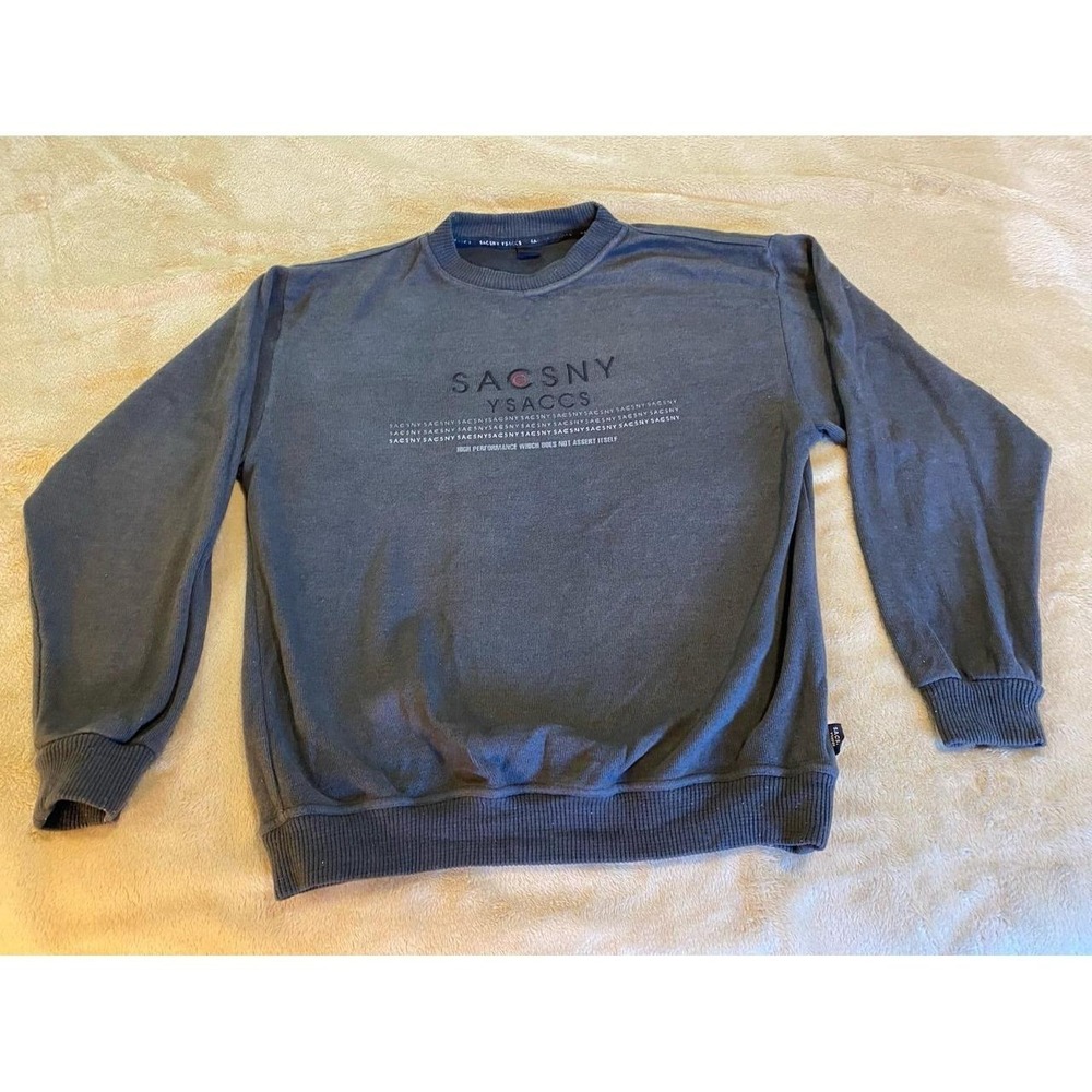 Sacsny Yasccs Sweatshirt Embroidered Crewneck Men Large Japanse Yohji Vtg sku7
